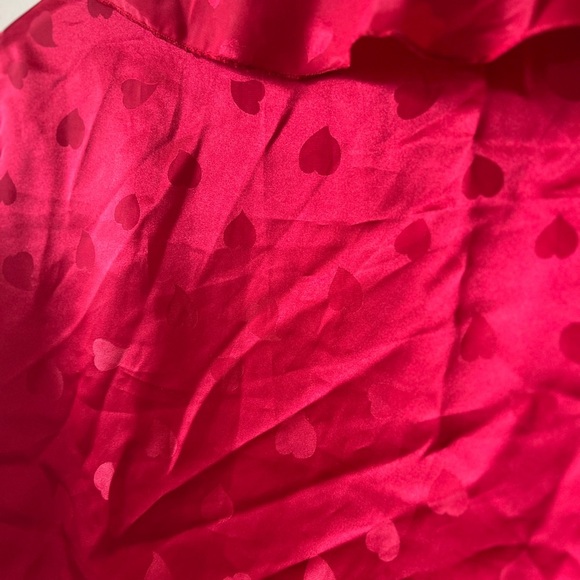 Heart Print Red Ruffled Handmade Open Top S-M - Picture 2 of 6